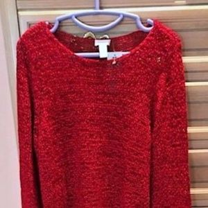 NWT NEW Chico's Red Viscose/Nylon Sweater 2 (12 14)